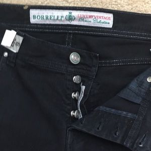 LUIGI BORRELLI JET BLACK HEAVY JEANS FROM LUXURY VINTAGE DENIM COLLECTION